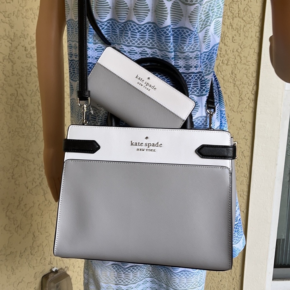Kate Spade Staci Colorblock Medium Satchel & Staci Colorblock Large Slim Bifold - Picture 10 of 16